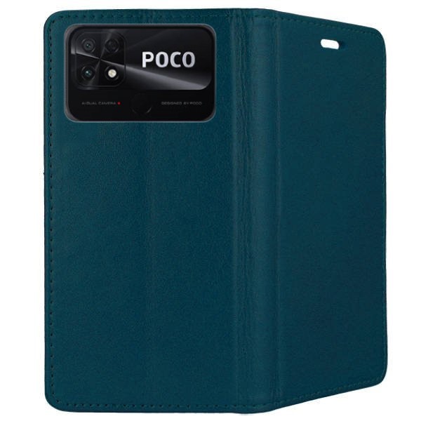 SKLO + PUZDRO 2v1 pre Xiaomi Poco C40 - Knižkové Magnet zelené
