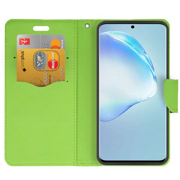 SKLO + PUZDRO 2v1 pre Samsung Galaxy S23 5G - Knižkové FANCY modro zelené