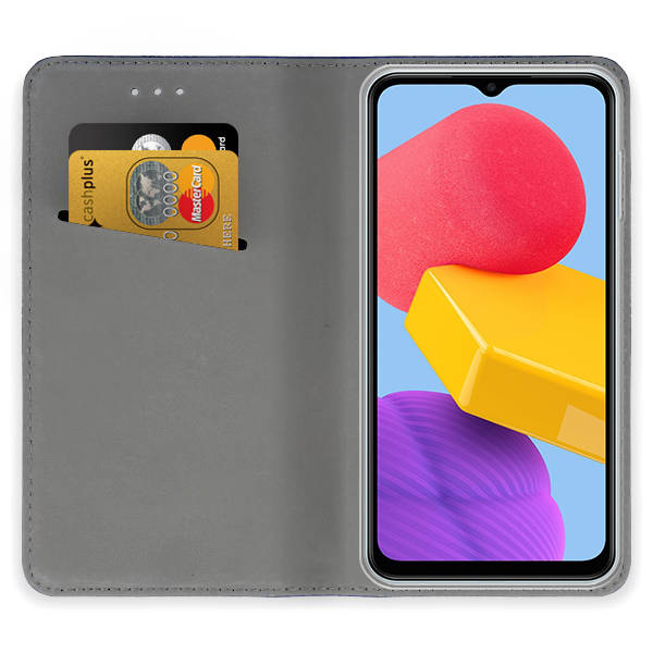 9D SKLO + PUZDRO 2v1 pre Samsung Galaxy M13 - Knižkové Smart Magnet červené