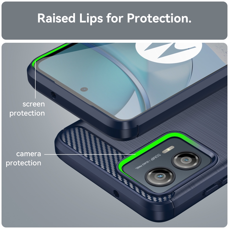 Silikónový kryt pre Motorola Moto G53 5G - CARBON modrý