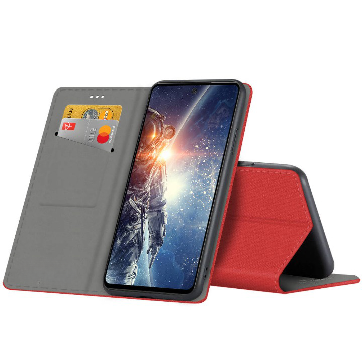 9D SKLO + PUZDRO 2v1 pre Samsung Galaxy A54 5G - Knižkové MAGNET červené