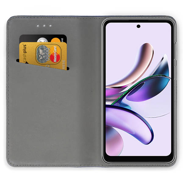 9D SKLO + PUZDRO pre Motorola Moto G23 / G13 - Knižkové puzdro MAGNETIC bordové