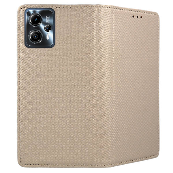 9D SKLO + PUZDRO pre Motorola Moto G23 / G13 - Knižkové puzdro MAGNET zlaté