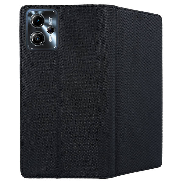 9D SKLO + PUZDRO pre Motorola Moto G23 / G13 - Knižkové puzdro MAGNET čierne
