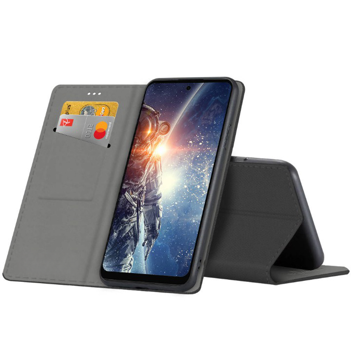 9D SKLO + PUZDRO 2v1 pre Motorola Moto G73 5G - Knižkové MAGNET čierne