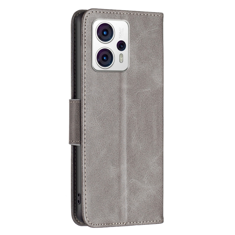 Knižkové puzdro pre Motorola Moto G53 5G - LEATHER sivé