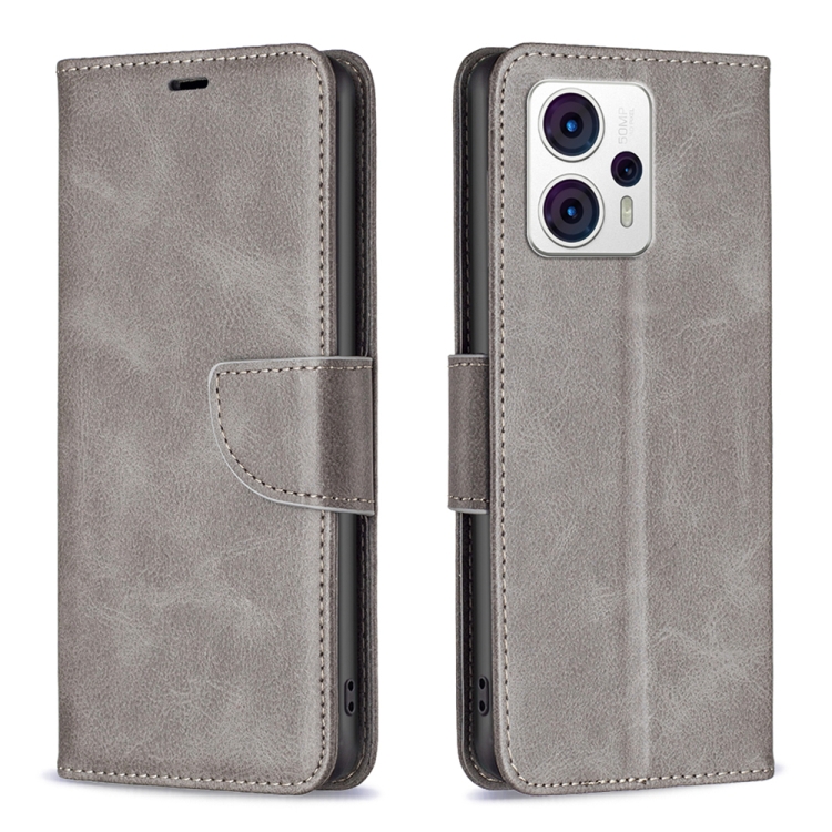 Knižkové puzdro pre Motorola Moto G53 5G - LEATHER sivé