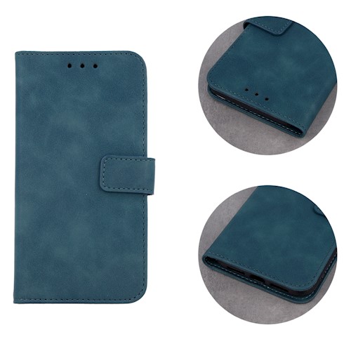 SKLO + PUZDRO 2v1 pre Xiaomi Redmi 12C - Knižkové puzdro Velvet zelené