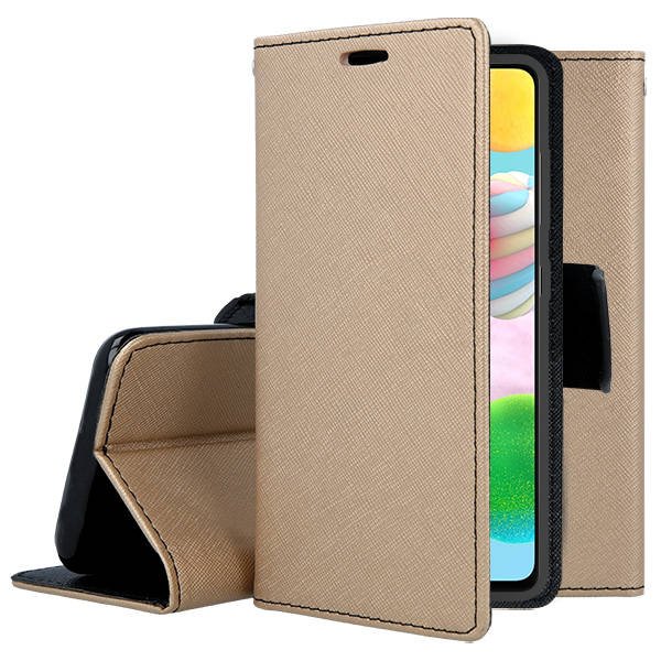 Knižkové puzdro na Xiaomi Redmi 12C - FANCY zlato čierne