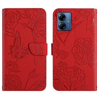 Knižkové puzdro pre Motorola Moto G14 - Butterfly červené