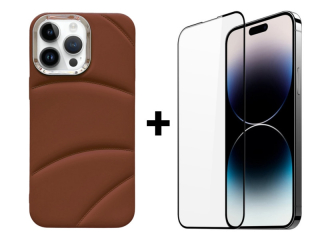 SKLO + PUZDRO 2v1 pre iPhone 15 Pro Max - JACKET hnedé