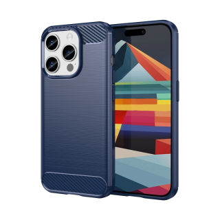 Zadný ochranný kryt pre iPhone 15 Pro - CARBON modrý