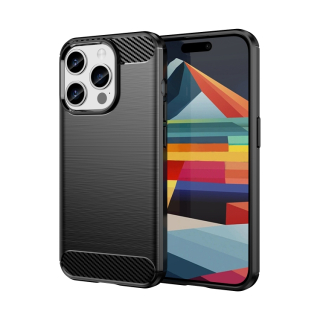 Zadný ochranný kryt pre iPhone 15 Pro - CARBON čierny
