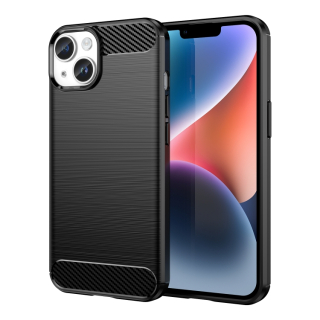 Zadný ochranný kryt pre iPhone 15 - CARBON čierny