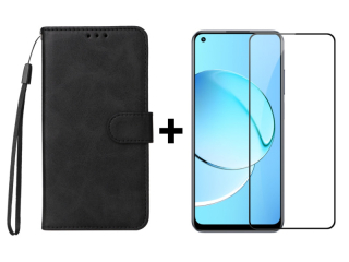 SKLO + PUZDRO 2v1 pre Realme 10 - Knižkové SOLID čierne