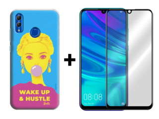 9D SKLO + PUZDRO 2v1 na HUAWEI P Smart 2019 / Honor 10 Lite - BARBIE 032