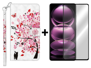 SKLO + PUZDRO 2v1 pre Xiaomi Redmi Note 12 5G - Knižkové ART Tree