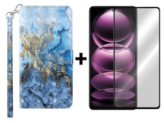 SKLO + PUZDRO 2v1 pre Xiaomi Redmi Note 12 5G - Knižkové ART Milky Way