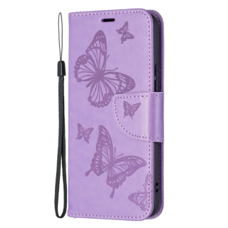 Knižkové puzdro pre Samsung Galaxy S22 - BUTTERFLIES fialové