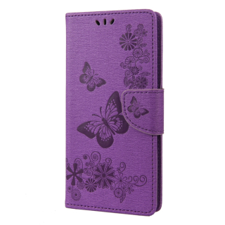 Knižkové puzdro pre Motorola Moto E22 / E22i - BUTTERFLY fialové