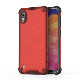 Tvrdený kryt pre Samsung Galaxy A10 - HONEYCOMB červený