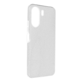 Silikónový zadný kryt pre Xiaomi Redmi 13C - GLITTER strieborný