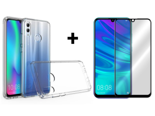 SKLO + KRYT 2v1 pre Huawei P Smart 2019 / Honor 10 Lite - Silikónový Zadný 2.00 mm priesvitný