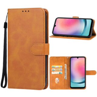 SOLID Knižkové puzdro pre Samsung Galaxy A25 5G - hnedé