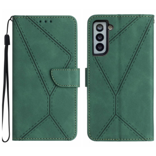 STITCHING Knižkové puzdro pre Samsung Galaxy S21 Plus 5G - zelené