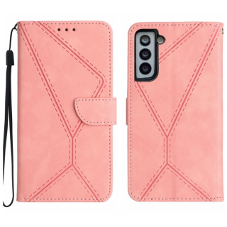 STITCHING Knižkové puzdro pre Samsung Galaxy S22 5G - ružové