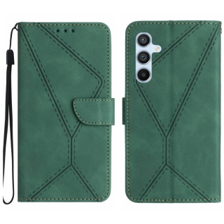 STITCHING Knižkové puzdro pre Samsung Galaxy S24 5G - zelené