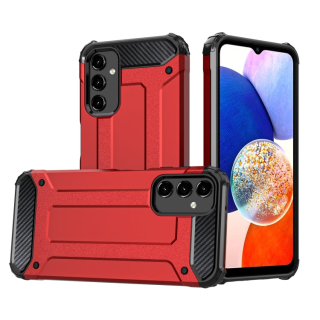 HYBRID Tvrdený Zadný kryt pre Samsung Galaxy A14 4G / A14 5G - červený