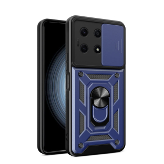 SLIDING ARMOR Tvrdený kryt pre Honor X8a - modrý