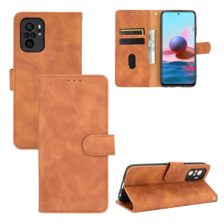 SOLID Knižkové puzdro pre Xiaomi Redmi Note 10 / Note 10S - hnedé