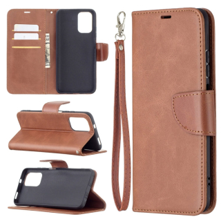 LAMBSKIN Knižkové puzdro pre Xiaomi Redmi Note 10 / Note 10S - hnedé