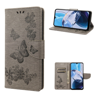 BUTTERFLY Knižkové puzdro pre Motorola Moto E22 / E22i - sivé