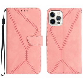 STITCHING Knižkové puzdro pre Apple iPhone 13 Pro - ružové