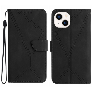 STITCHING Knižkové puzdro pre Apple iPhone 15 Plus - čierne