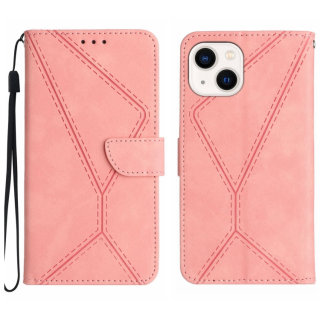 STITCHING Knižkové puzdro pre Apple iPhone 15 Plus - ružové