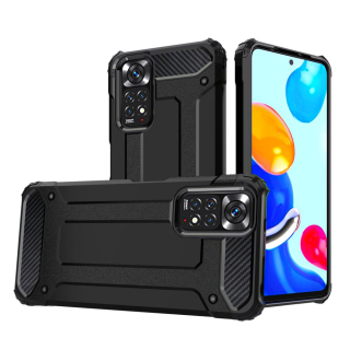 HYBRID Tvrdený Zadný kryt pre Xiaomi Redmi Note 11 / Note 11s - čierny