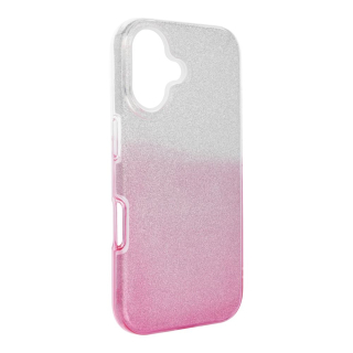 SHINING Puzdro Apple iPhone 16 transparentné ružové
