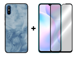 9D SKLO + PÚZDRO 2v1 pre Xiaomi Redmi 9A - Pattern 002