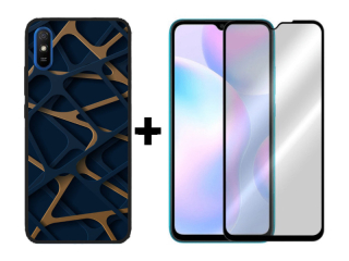 9D SKLO + PÚZDRO 2v1 pre Xiaomi Redmi 9A - Pattern 004