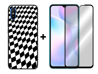 9D SKLO + PÚZDRO 2v1 pre Xiaomi Redmi 9A - Pattern 006