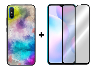 9D SKLO + PÚZDRO 2v1 pre Xiaomi Redmi 9A - Pattern 008