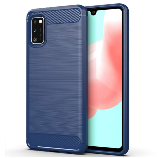 Silikonové púzdro na Samsung Galaxy A41 - carbon modré