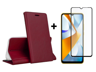 SKLO + PUZDRO 2v1 pre Xiaomi Poco C40 - Knižkové Magnet bordové