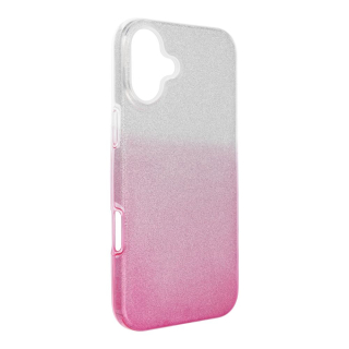 SHINING Puzdro na Apple iPhone 16 Plus transparentné ružové
